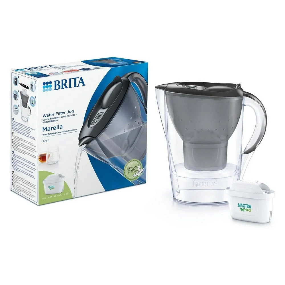 BRITA Carafe filtrante 2.4L Marella Grise + cartouche filtrante MAXTRA PRO - AllSpares