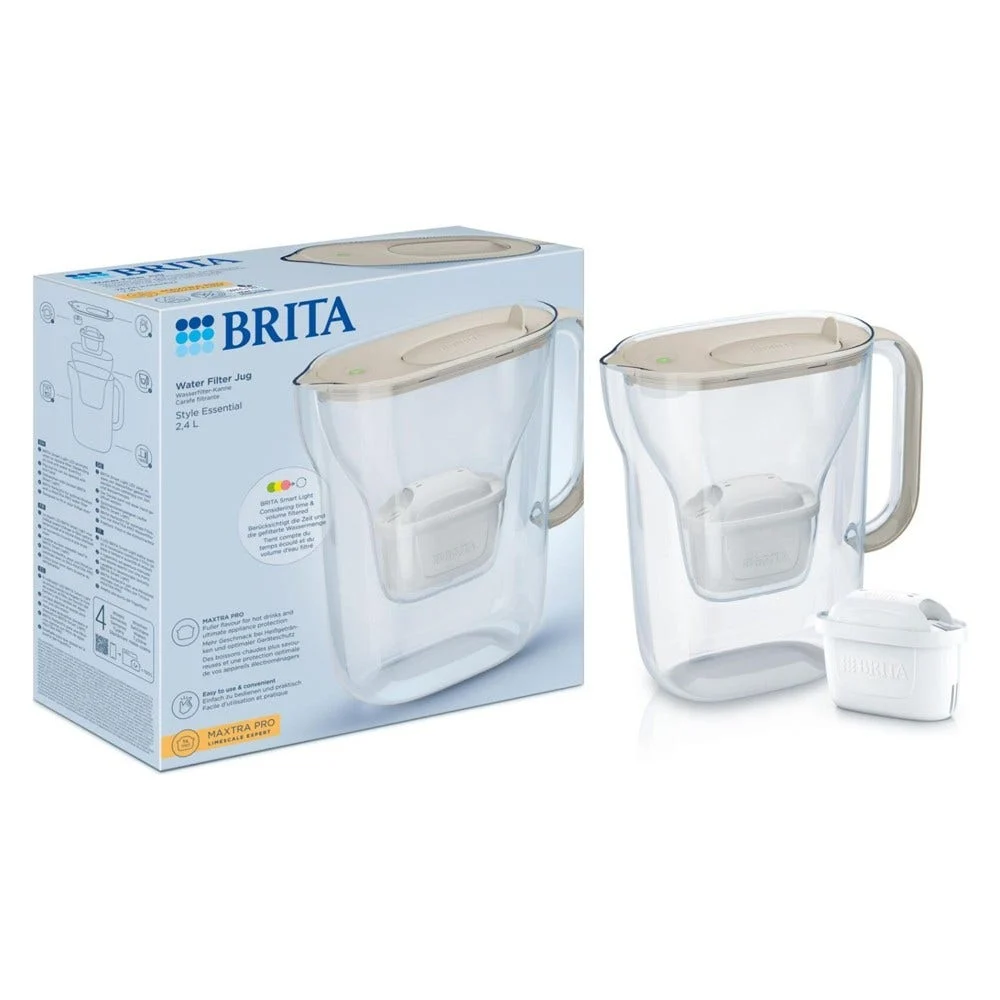 BRITA Carafe filtrante 2.4L Style Essential Sable + cartouche filtrante MAXTRA PRO