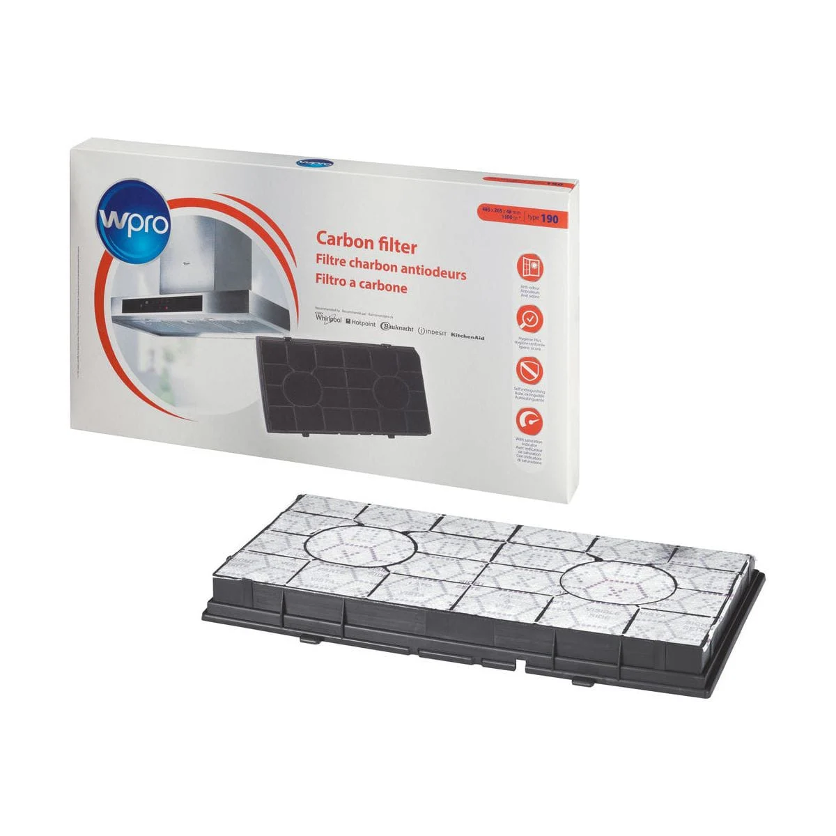 Filtre a charbon Wpro Type 190 CHF190 484000008578 - Promos