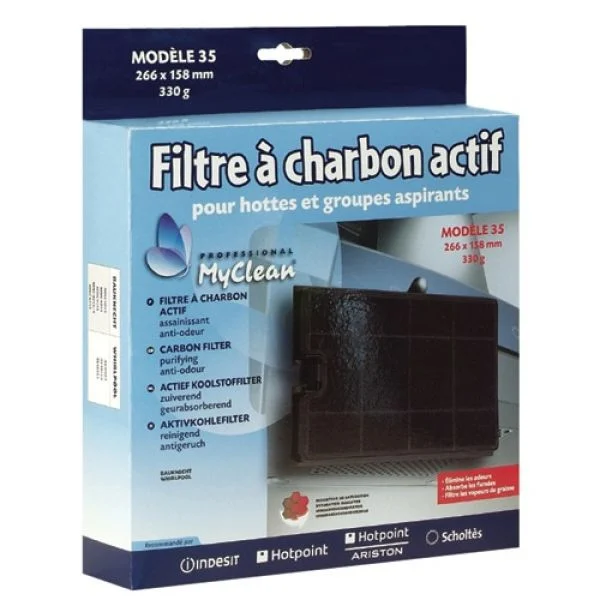 35 FILTRE A CHARBON (266X158MM) INDESIT C00090795 - WHIRLPOOL/INDESIT