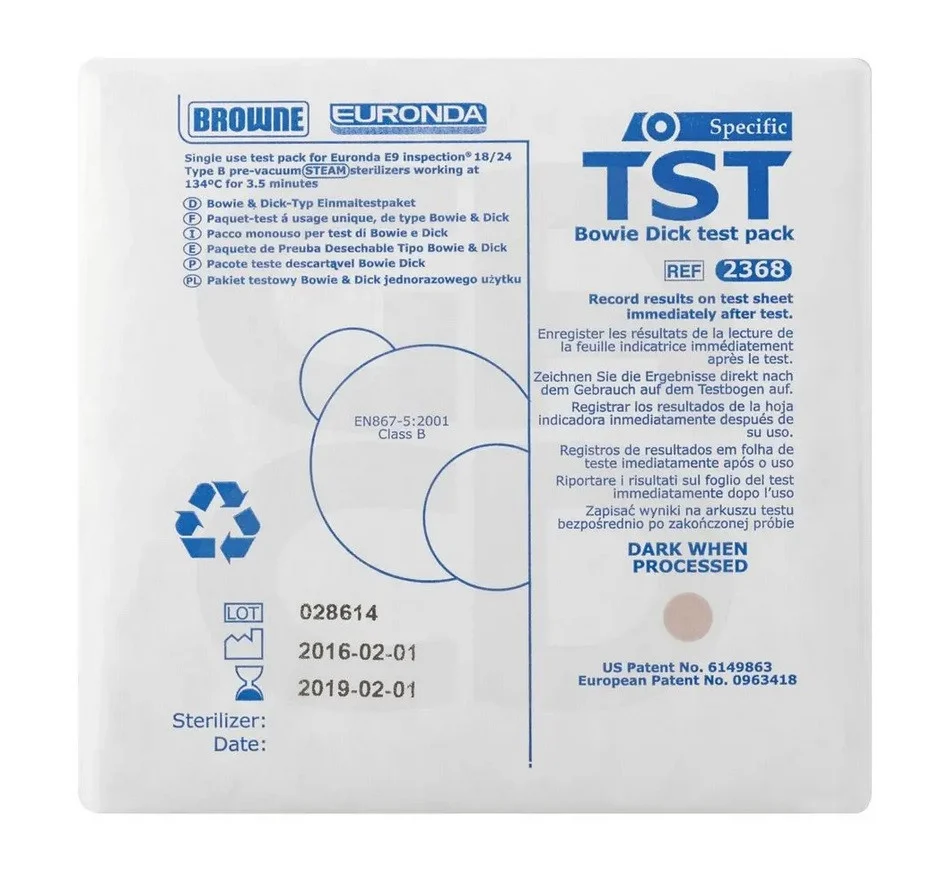 Test Bowie & Dick pour autoclave 243001 - Promos