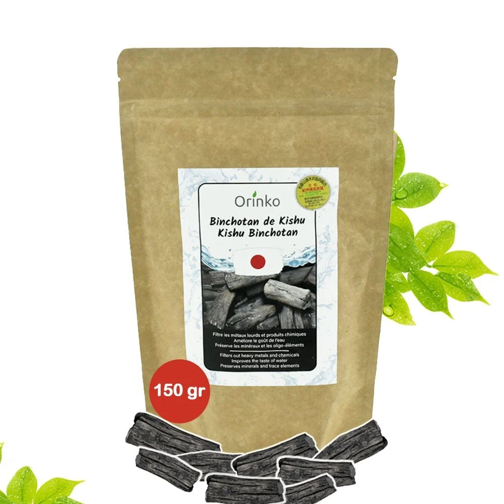 Charbon actif de purification (150g en morceaux) Binchotan Japonais de Kishu Bio Authentique (Certifié) - BRITA