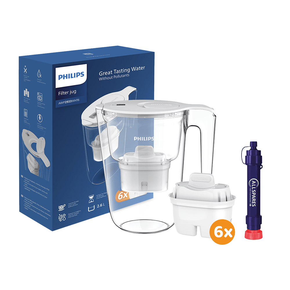 Kit de survie eau potable Format S– Pack de préparation avec filtres à eau pour situations d’urgence Philips / Allspares