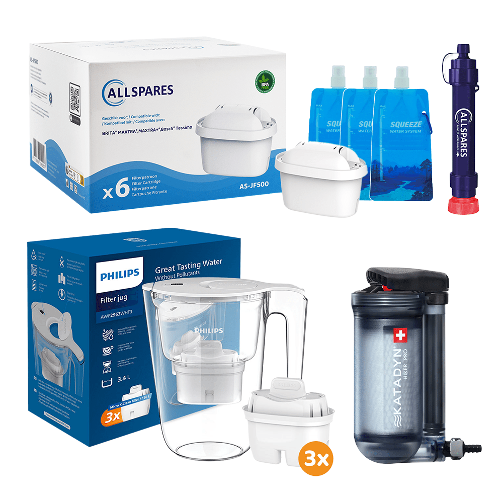 Kit de survie eau potable XL – Pack de préparation avec filtres à eau pour situations d’urgence Philips / Katadyn / AllSpares