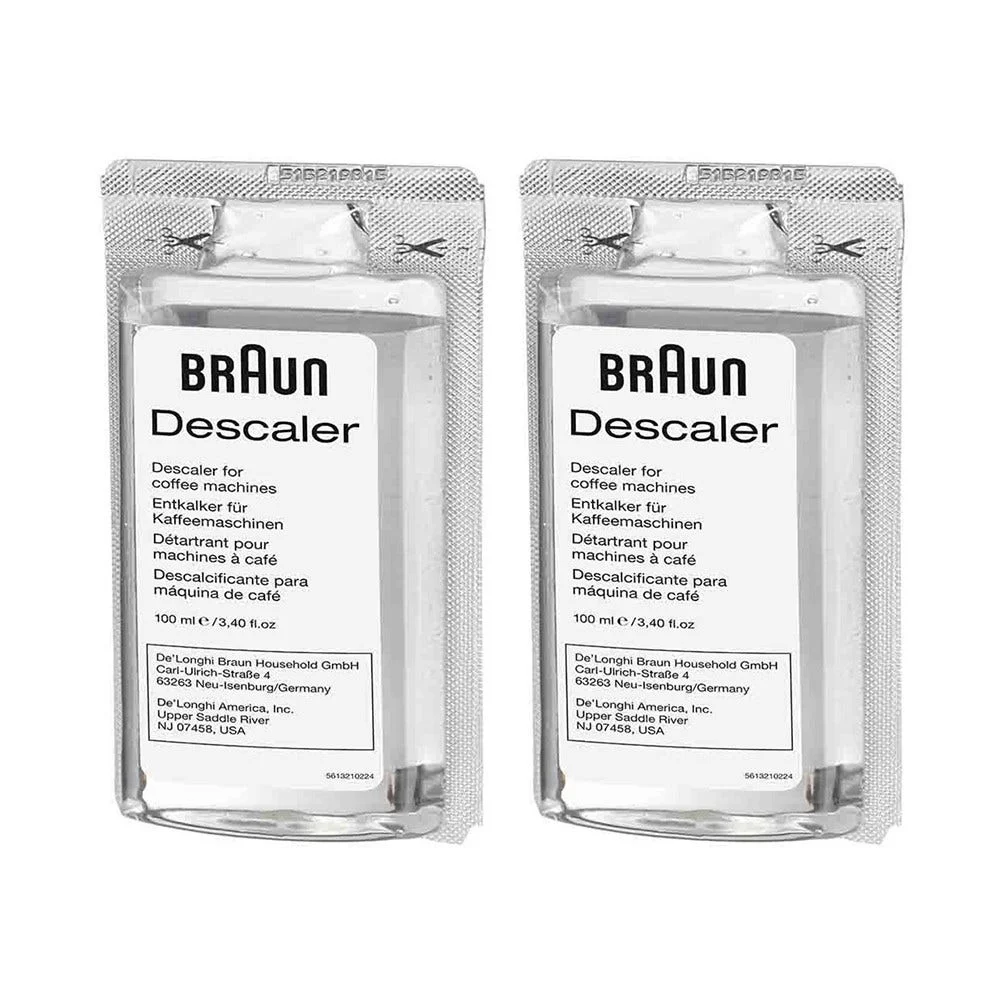 Détartrant (2x 100ml) d'origine Braun AX13210003 / BRSC003 pour machines à café - AllSpares