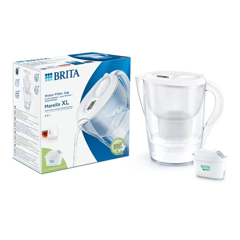 BRITA Carafe filtrante 3.5L Marella XL Blanche + cartouche filtrante MAXTRA PRO - AllSpares