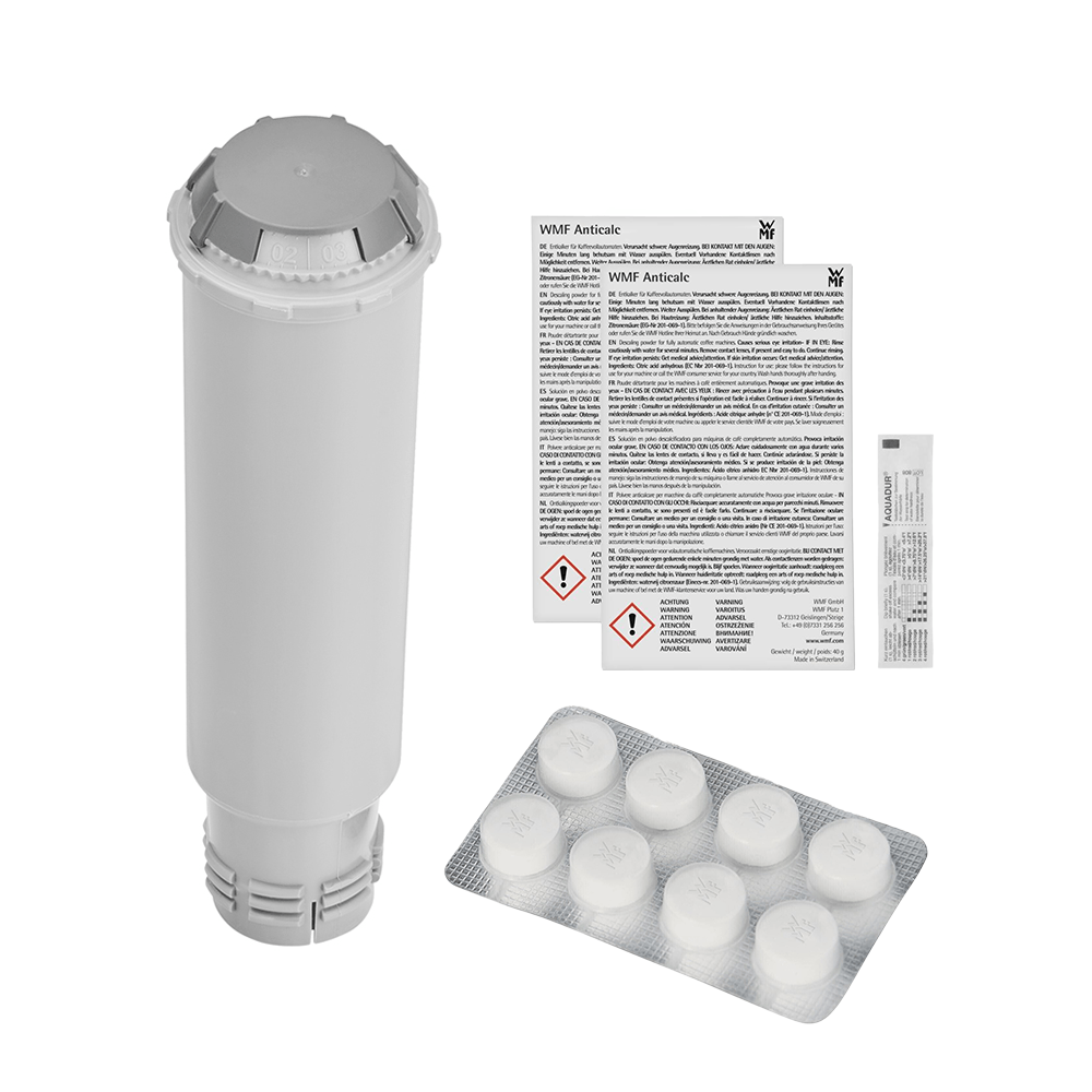 Kit d'entretien Perfection pour machine à café WMF : filtre à eau, détartrant et produits de nettoyage - AllSpares
