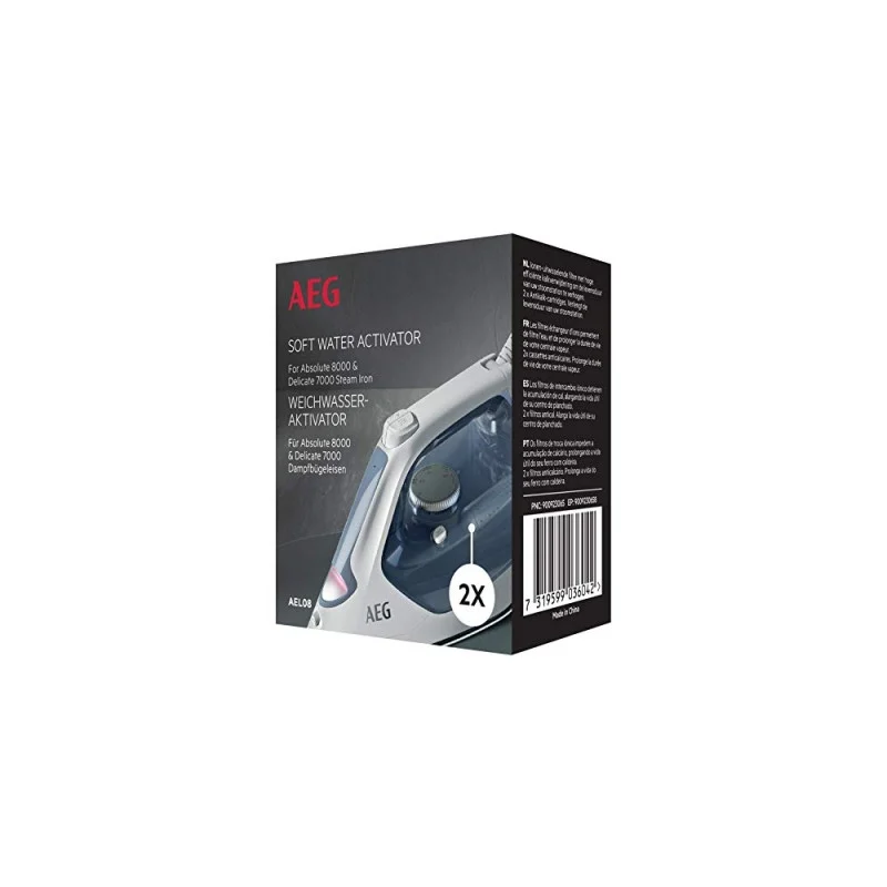 AEG 900 923 065 AEL08 Lot de 2 cartouches anticalcaire pour fer à repasser SI7-1-4WB Plastique