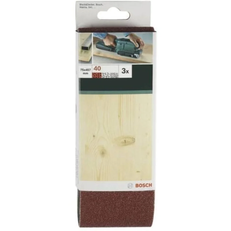 Bande de ponçage Bosch Outillages 2609256216 Grain 40 (L x l) 533 mm x 75 mm 3 pc(s) V783221