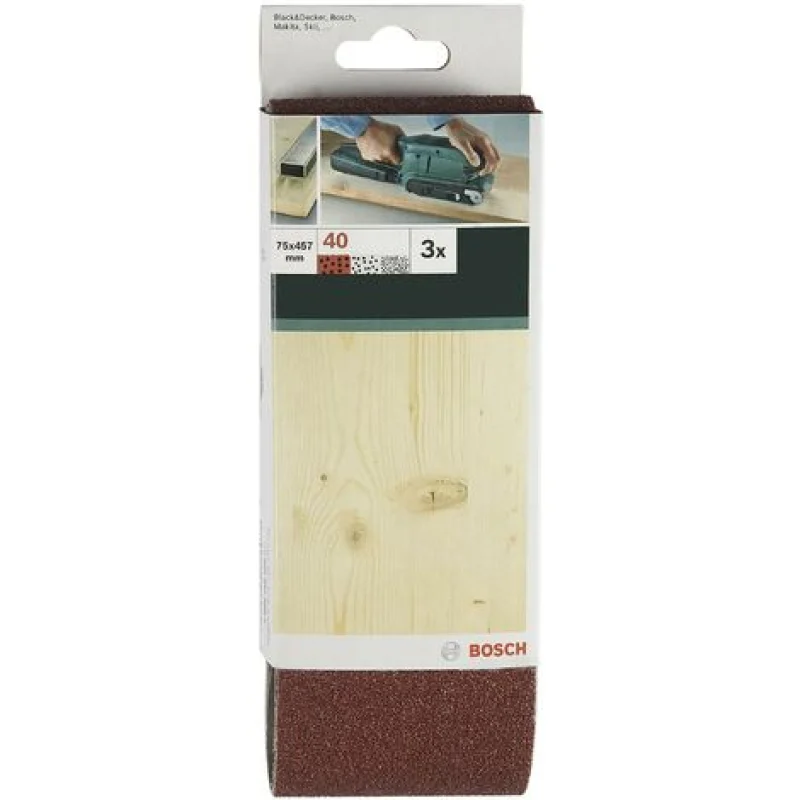 Bande de ponçage Bosch Outillages 2609256218 Grain 80 (L x l) 533 mm x 75 mm 3 pc(s) V783231