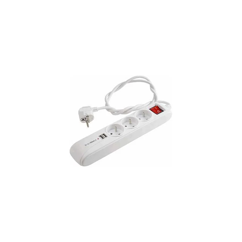 BLOC 3 PRISES + 2USB-A + INTER 728366