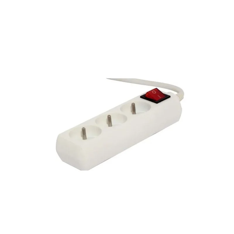 Bloc avec interrupteur - CHACON - 3 x 16 A - 1,5 m - Blanc (FR)