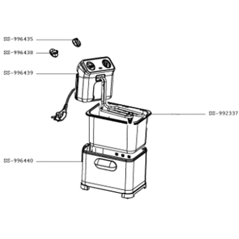 Boitier + résistance sans boutons (repère SS-996439) SEB SS-996439