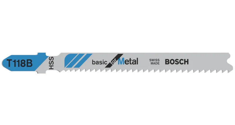 Bosch 100x Lames de scie sauteuse T 118 B Basic for Metal (pour Tôles en acier, Tôles en acier, Longueur 92 mm, Professional Accessoire Scie sauteuse) - Bosch Outillages