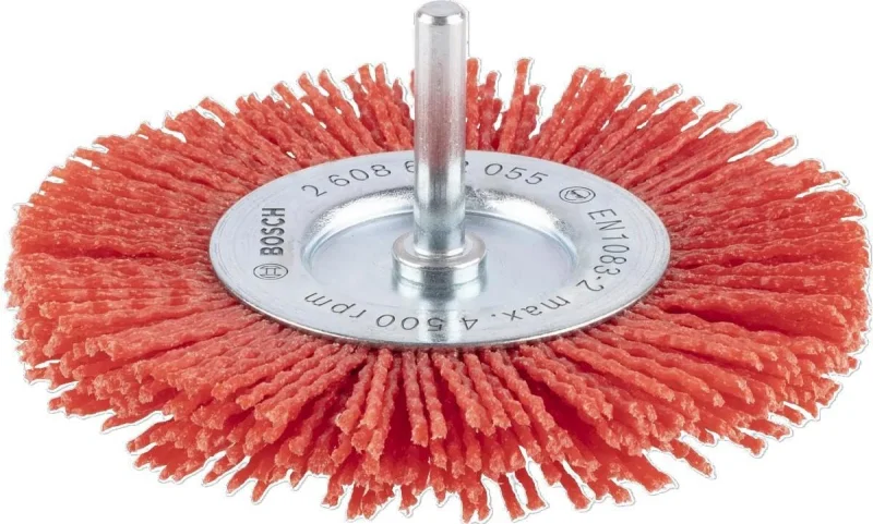 Bosch 1x Brosse circulaire PRO Nylon Longlife avec abrasif enduit pour emmanchement cylindrique 6 mm et perceuse (Ø 75 mm, Professional Accessoire Perceuses/visseuses rotatives) - Bosch Outillages