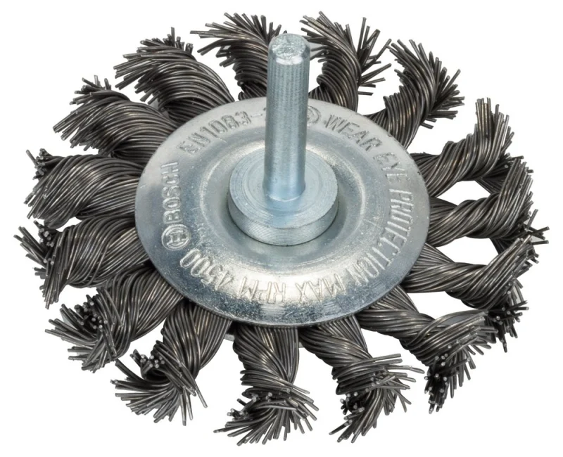Bosch 1x Brosse circulaire PRO Steel Longlife, fils torsadés pour emmanchement cylindrique 6 mm et perceuse (Ø 75 mm, Professional Accessoire Perceuses/visseuses rotatives) - Bosch Outillages