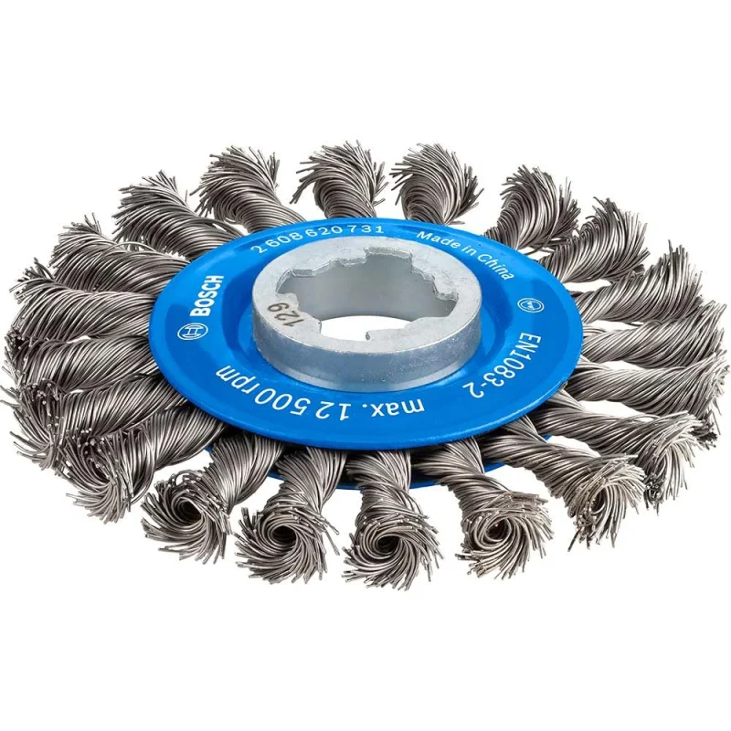 Bosch 1x Brosse circulaire PRO Steel Longlife, fils torsadés pour petite meuleuse angulaire et X-Lock (pour Acier, Ø 115 mm, Professional Accessoire Petite meuleuse angulaire)
