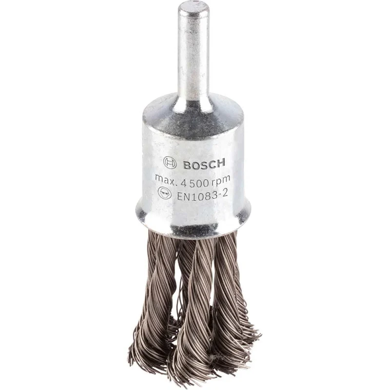 Bosch 1x Brosse pinceau PRO Stainless Steel Longlife, fils torsadés pour emmanchement cylindrique 6 mm et perceuse (Ø 19 mm, Professional Accessoire Perceuses/visseuses rotatives) - Bosch Outillages