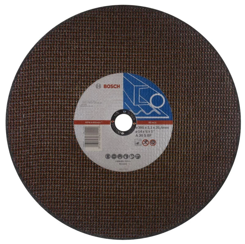 Bosch 1x Disque à tronçonner PRO Metal Robust pour tronçonneuse et alésage 25,4 mm (pour Acier, Ø 355 mm, Professional Accessoire Scie à tronçonner) - Bosch Outillages