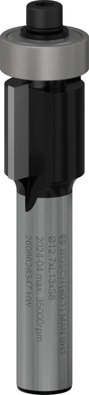 Bosch 1x Fraise à araser PRO pour roulement inférieur (pour Bois résineux, Bois dur, Ø 12,7 mm, Professional Accessoire Défonceuse manuelle, Fraise à araser) - Bosch Outillages