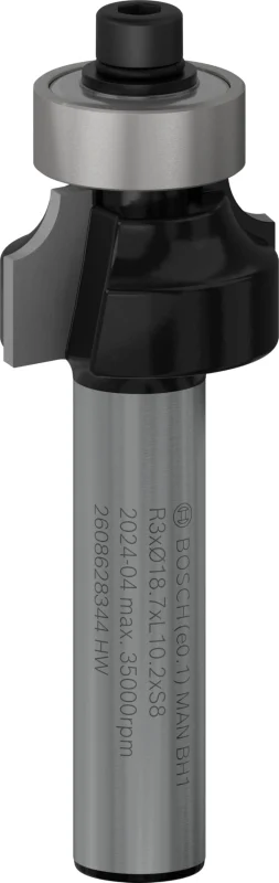 Bosch 1x Fraise à arrondir pour défonceuse PRO (pour Bois résineux, Bois dur, Ø 18,7 mm, Professional Accessoire Défonceuse manuelle, Fraise à araser) - Bosch Outillages