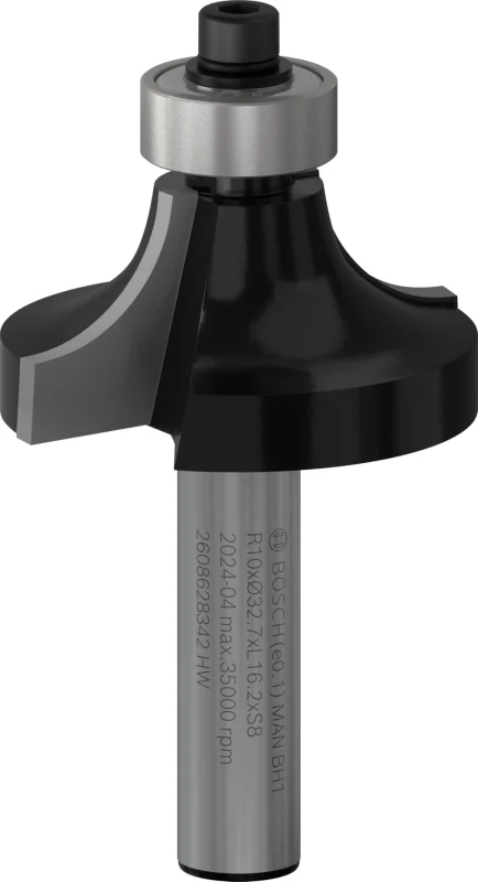 Bosch 1x Fraise à arrondir pour défonceuse PRO (pour Bois résineux, Bois dur, Ø 32,7 mm, Professional Accessoire Défonceuse manuelle, Fraise à araser) - Bosch Outillages