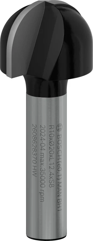 Bosch 1x Fraise à canneler PRO (pour Bois résineux, Bois dur, Ø 20 mm, Professional Accessoire Défonceuse manuelle, Fraise à araser) - Bosch Outillages