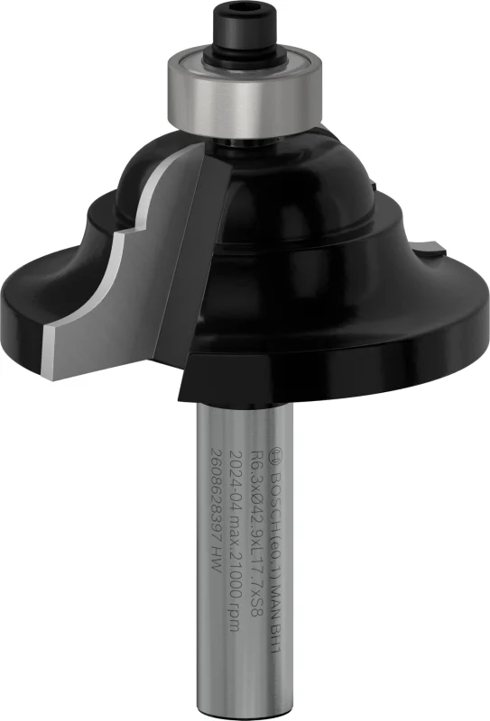 Bosch 1x Fraise à gorge et à moulurer PRO (pour Bois résineux, Bois dur, Ø 42,9 mm, Professional Accessoire Défonceuse manuelle, Fraise à araser) - Bosch Outillages