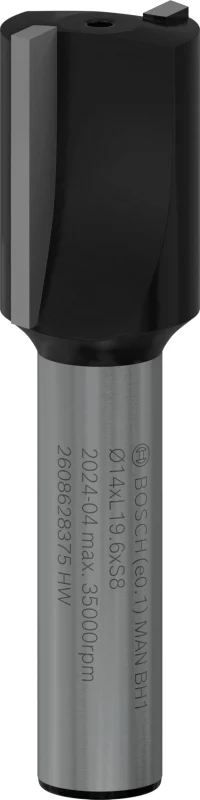 Bosch 1x Fraise à rainurer droite PRO, deux goujures (pour Bois résineux, Bois dur, Ø 14 mm, Professional Accessoire Défonceuse manuelle, Fraise à araser) - Bosch Outillages