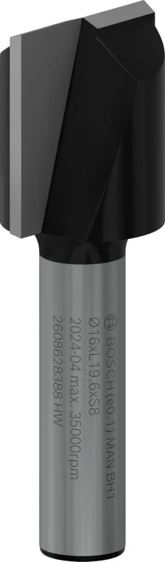 Bosch 1x Fraise à rainurer droite PRO, deux goujures (pour Bois résineux, Bois dur, Ø 16 mm, Professional Accessoire Défonceuse manuelle, Fraise à araser) - Bosch Outillages