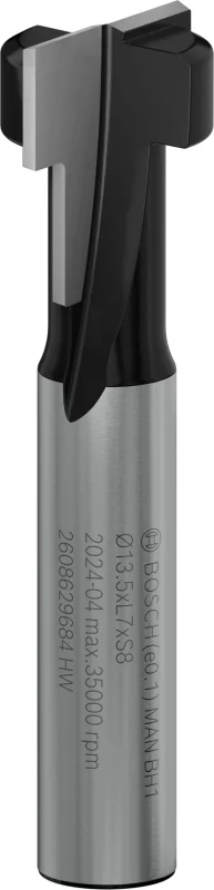 Bosch 1x Fraise à rainurer en trou de serrure PRO (pour Bois résineux, Bois dur, Ø 8,6 mm, Professional Accessoire Défonceuse manuelle, Fraise à araser) - Bosch Outillages