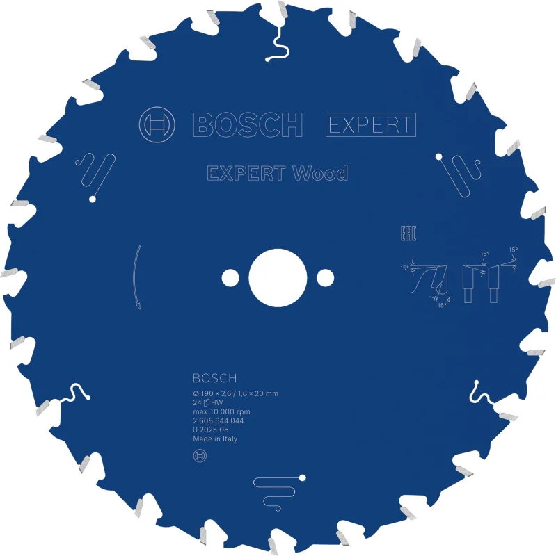 Bosch 1x Lame de scie circulaire filaire EXPERT Wood (pour Bois résineux, Bois dur, Ø mm, Professional Accessoire Scies circulaires portatives filaires) - Bosch Outillages