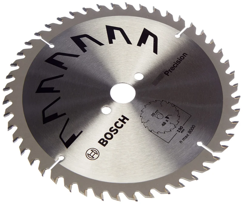 Bosch 1x Lame de Scie Circulaire Precison (pour Bois, Ø 190 x 2.5/1.5 x 20/16 mm, 48 Dents, ATB, avec 1x Bague de Réduction 16 mm, Accessoire Scie Circulaire) - Bosch Outillages