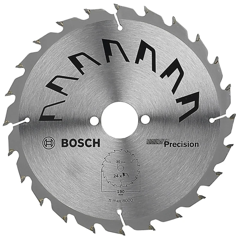 Bosch 1x Lame de Scie Circulaire Precison (pour Bois, Ø 190 x 2.5/1.5 x 30 mm, 24 Dents, ATB, Accessoire Scie Circulaire) - Bosch Outillages