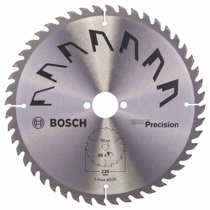 Bosch 1x Lame de Scie Circulaire Precison (pour Bois, Ø 230 x 2.5/1.5 x 30 mm, 48 Dents, ATB, Accessoire Scie Circulaire) - Bosch Outillages