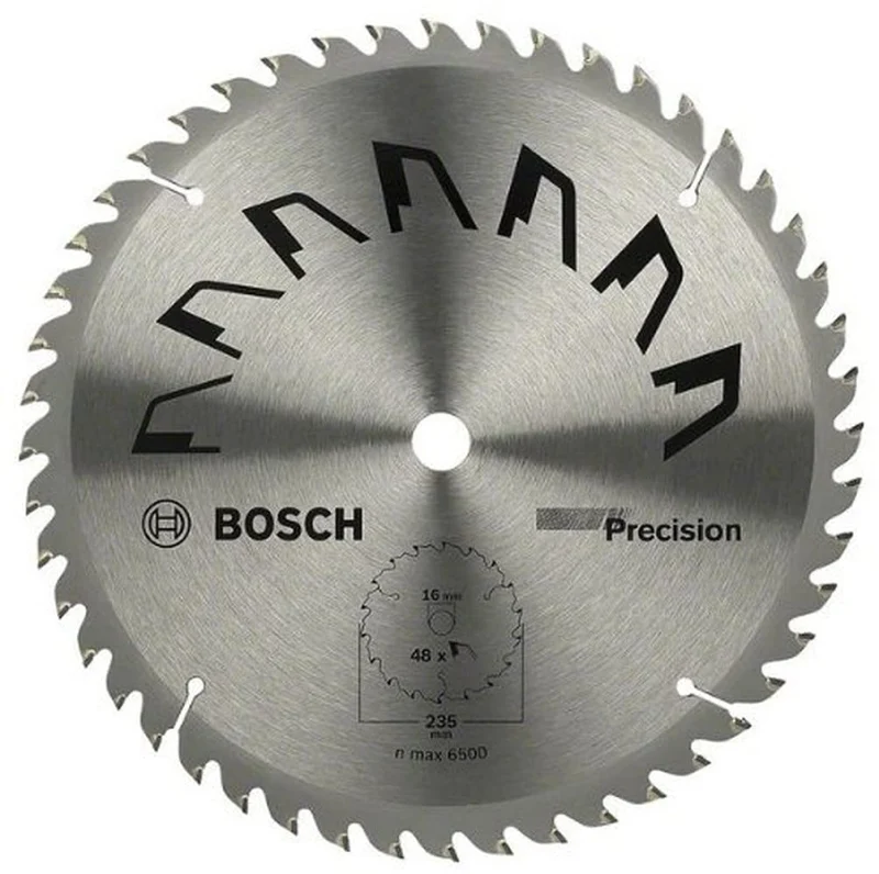 Bosch 1x Lame de Scie Circulaire Precison (pour Bois, Ø 235 x 2.5/1.5 x 16 mm, 48 Dents, ATB, Accessoire Scie Circulaire) - Bosch Outillages