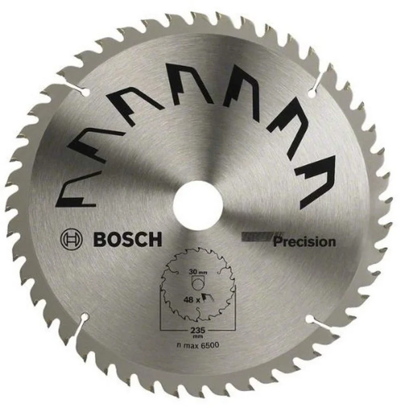 Bosch 1x Lame de Scie Circulaire Precison (pour Bois, Ø 235 x 2.5/1.5 x 30/25 mm, 48 Dents, ATB, avec 1x Bague de Réduction 25 mm, Accessoire Scie Circulaire) - Bosch Outillages