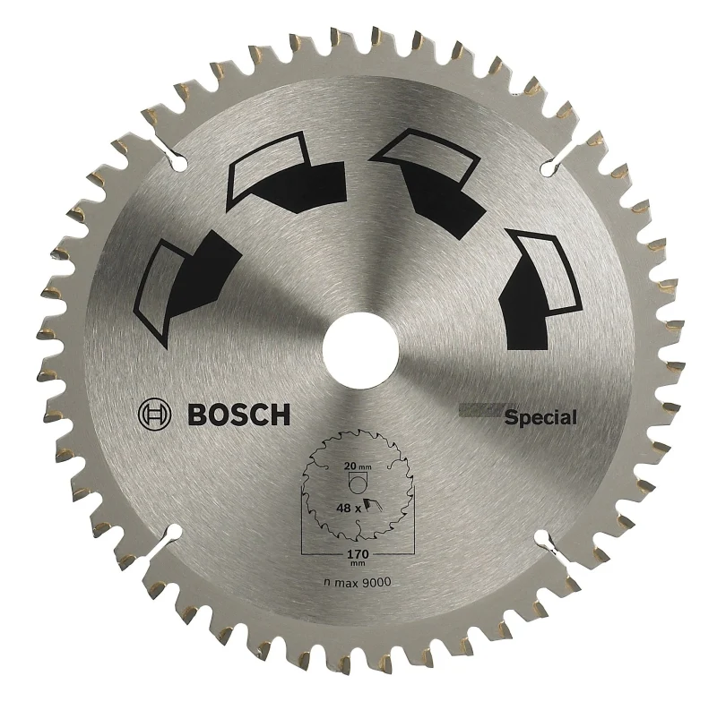 Bosch 1x Lame de Scie Circulaire Special (pour Bois, Métaux non ferreux, Plastique, Ø 170 x 2.5/1.8 x 20/16 mm, 48 Dents, FT, avec 1x Bague de Réduction 16 mm, Accessoire Scie Circulaire) - Bosch Outillages