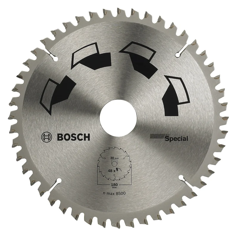 Bosch 1x Lame de Scie Circulaire Special (pour Bois, Métaux non ferreux, Plastique, Ø 180 x 2.5/1.8 x 30/20 mm, 48 Dents, FT, avec 1x Bague de Réduction 20 mm, Accessoire Scie Circulaire) - Bosch Outillages