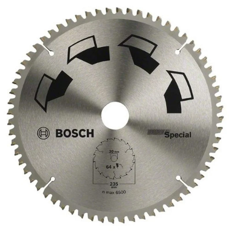 Bosch 1x Lame de Scie Circulaire Special (pour Bois, Métaux non ferreux, Plastique, Ø 235 x 2.5/1.8 x 30/25 mm, 64 Dents, FT, avec 1x Bague de Réduction 25 mm, Accessoire Scie Circulaire) - Bosch Outillages