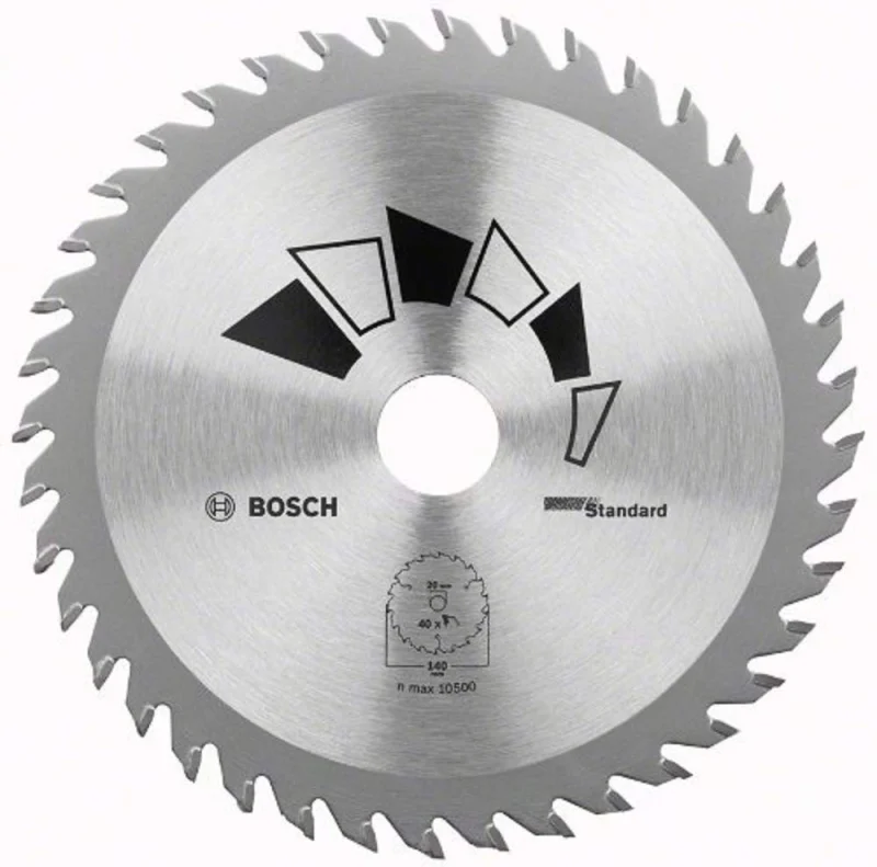 Bosch 1x Lame de Scie Circulaire Standard (pour Bois, Ø 140 x 2.2/1.5 x 20/12.75 mm, 40 Dents, ATB, avec 1x Bague de Réduction 12.75 mm, Accessoire Scie Circulaire) - Bosch Outillages