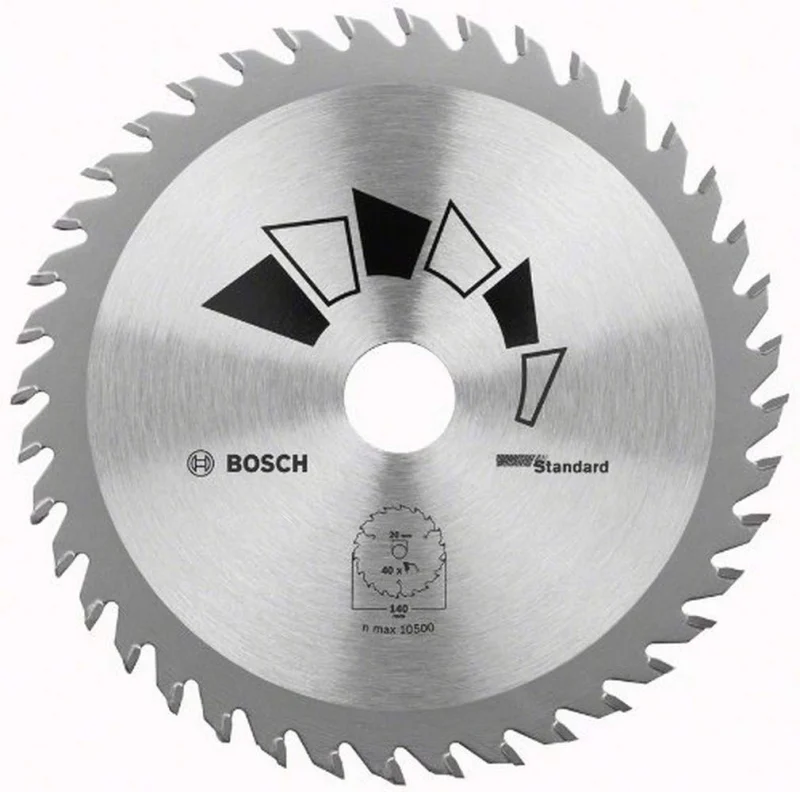 Bosch 1x Lame de Scie Circulaire Standard (pour Bois, Ø 190 x 2.2/1.5 x 20/16 mm, 40 Dents, ATB, avec 1x Bague de Réduction 16 mm, Accessoire Scie Circulaire) - Bosch Outillages