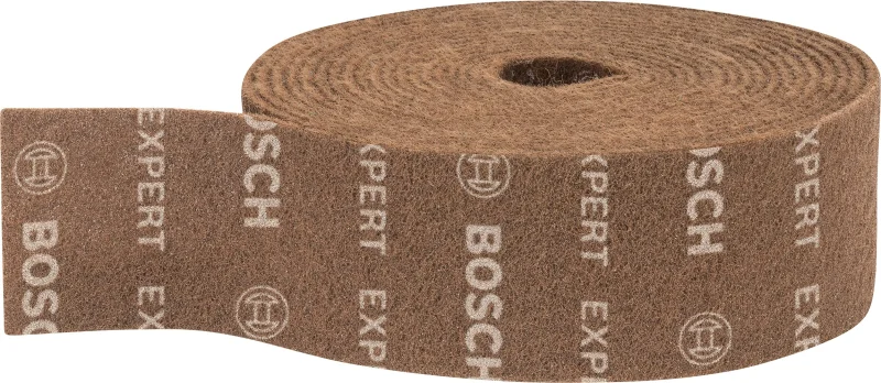 Bosch 1x Rouleaux en non-tissé EXPERT N880 (pour Tôles en acier, Acier inoxydable, Largeur 100 mm, Longueur 10 m, Extra cut A, Professional Accessoire Ponçage manuel)