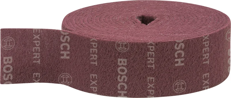 Bosch 1x Rouleaux en non-tissé EXPERT N880 (pour Tôles en acier, Acier inoxydable, Largeur 100 mm, Longueur 10 m, très fin A, Professional Accessoire Ponçage manuel)
