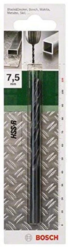 Bosch 2609255016 Foret à métaux laminé HSS-R DIN 338 Longueur 109 mm Diamètre 7,5 mm