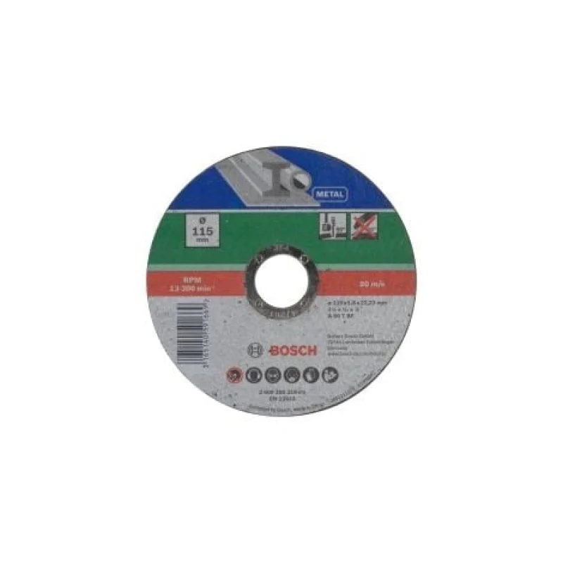BOSCH 2609256314 DISQUE À TRONÇONNER À MOYEU DÉPORTÉ POUR MÉTAUX DIAMÈTRE 115 MM DIAMÈTRE D'ALÉSAGE 22/23 EPAISSEUR 1,6 MM - Bosch Outillages