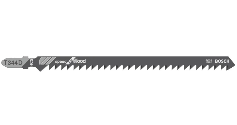 Bosch 3x Lames de scie sauteuse T 344 D Speed for Wood (pour Bois résineux, Bois de chantier, Longueur 152 mm, Professional Accessoire Scie sauteuse) - Bosch Outillages