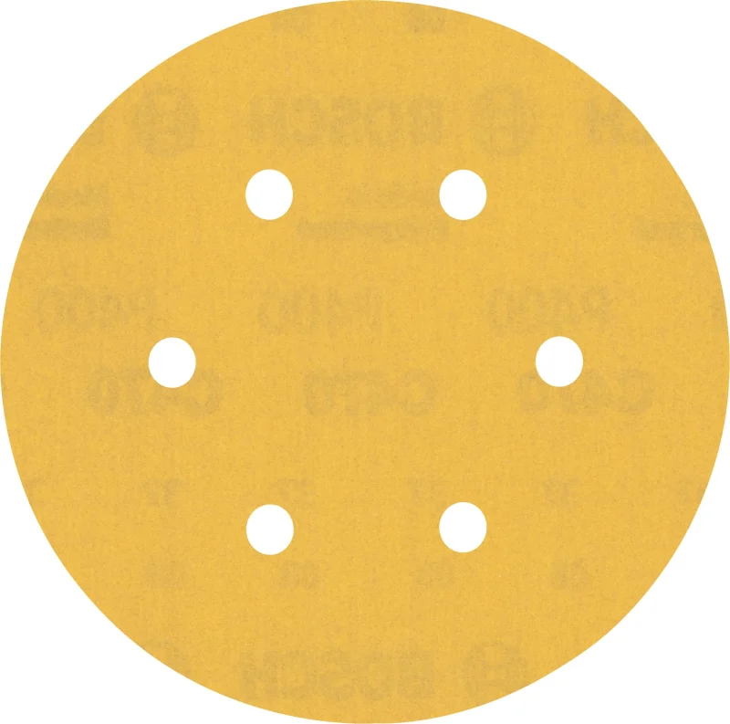 Bosch 5x Feuilles abrasives EXPERT C470 à 6 trous (pour Peinture sur bois, Bois dur, Ø 150 mm, Grain 400, Professional Accessoire Ponceuse excentrique, Ponceuse excentrique) - Bosch Outillages