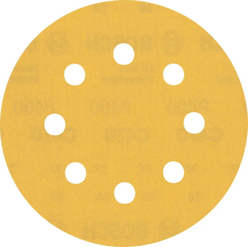 Bosch 5x Feuilles abrasives EXPERT C470 à 8 trous (pour Peinture sur bois, Bois dur, Ø 115 mm, Grain 400, Professional Accessoire Ponceuse excentrique, Ponceuse excentrique) - Bosch Outillages