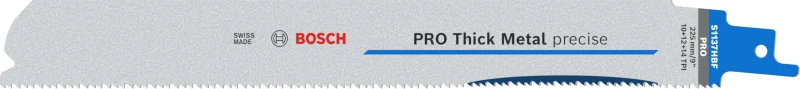 Bosch 5x Lame de scie sabre PRO Thick Metal precise S1137HBF (pour Profilés et tuyaux en métal, Métaux non ferreux, Longueur 225 mm, Professional Accessoire Scie sabre) - Bosch Outillages